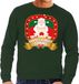 Bellatio Decorations Shoppartners Bv Foute kersttrui / sweater voor heren Santa Is Almost Coming - groen - Kerstman met dame M
