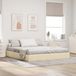 Prolenta Maison Exclusive Lit plateforme Ottoman avec rangement, couleur crème, 180 x 200 cm, revêtement en tissu