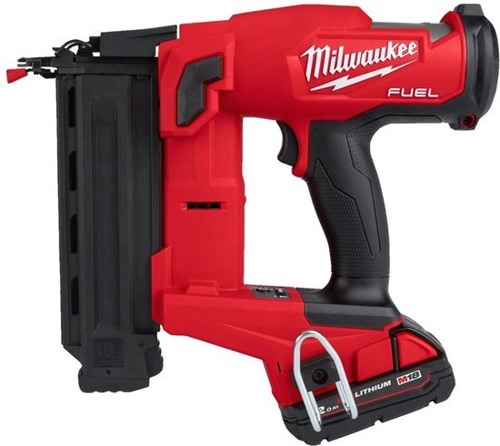 Milwaukee M18 FN18GS-202X 18V Li-ion accu mini brad tacker set (2x 2,0Ah) in HD-box - 18GA recht - 16-54mm