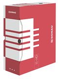 DONAU 7662301FSC-04 opbergdoos archiefdoos van gerecycled karton archiefdoos stabiel | 20-pack | A4 / 12 cm/B rugbreedte kleur: rood | FSC®-gecertificeerd
