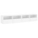 Meuble TV 2 pièces 80x30x30 cm bois traité blanc