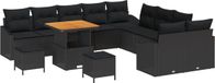 vidaXL Banc de jardin 13 pièces noir polyrattan