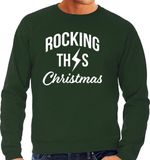 Bellatio Decorations Rocking this Christmas foute Kersttrui - groen - heren - Rock kerstsweaters / Kerst outfit M