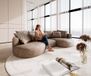 DELIFE Grote sofa Edina microvezel taupe vintage 330x170 cm