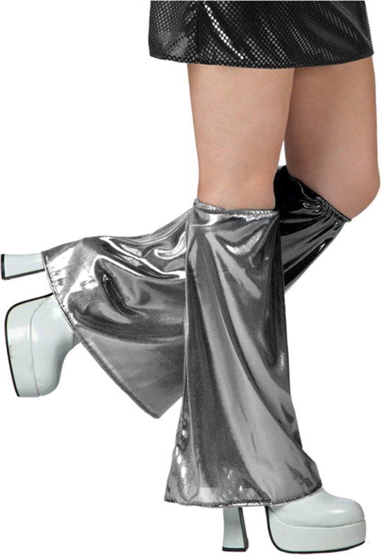 Generik Zilverkleurige disco beenwarmers - Verkleedattribuut