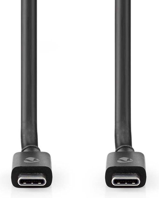 Nedis USB-Kabel - USB 4.0 Gen 2x2 - USB-C Male - USB-C Male - 240 W - 8K@60Hz - 20 Gbps - 2.00 m - Zwart
