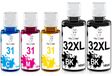 HP Cartouches d'encre 31 32XL pour HP Smart Tank, 5-pack, 6000 pages