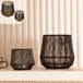 Gadgy Waxinelichthouder Rond - Theelichthouders Set van 2 - Sfeerverlichting binnen - Kaarsenhouders voor Waxinelichten - Rattan - Groot 15,5x16 cm - Klein 9x10 cm