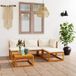 Maison Exclusive - Salon de jardin 5 pièces avec coussins, couleur crème, en bois massif d'acacia