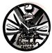 Instant Karma Clocks Wandklok van vinyl, dubbele wandklok, cadeau-idee, vintage, baardmuur, woonkamer, Barber Shop (zilverkleurig), stil