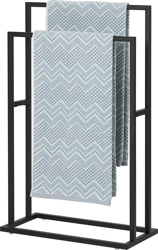Sealskin Carré Handdoekrek - Zwart - Vrijstaand - 2 Handdoeken - 78.5 cm