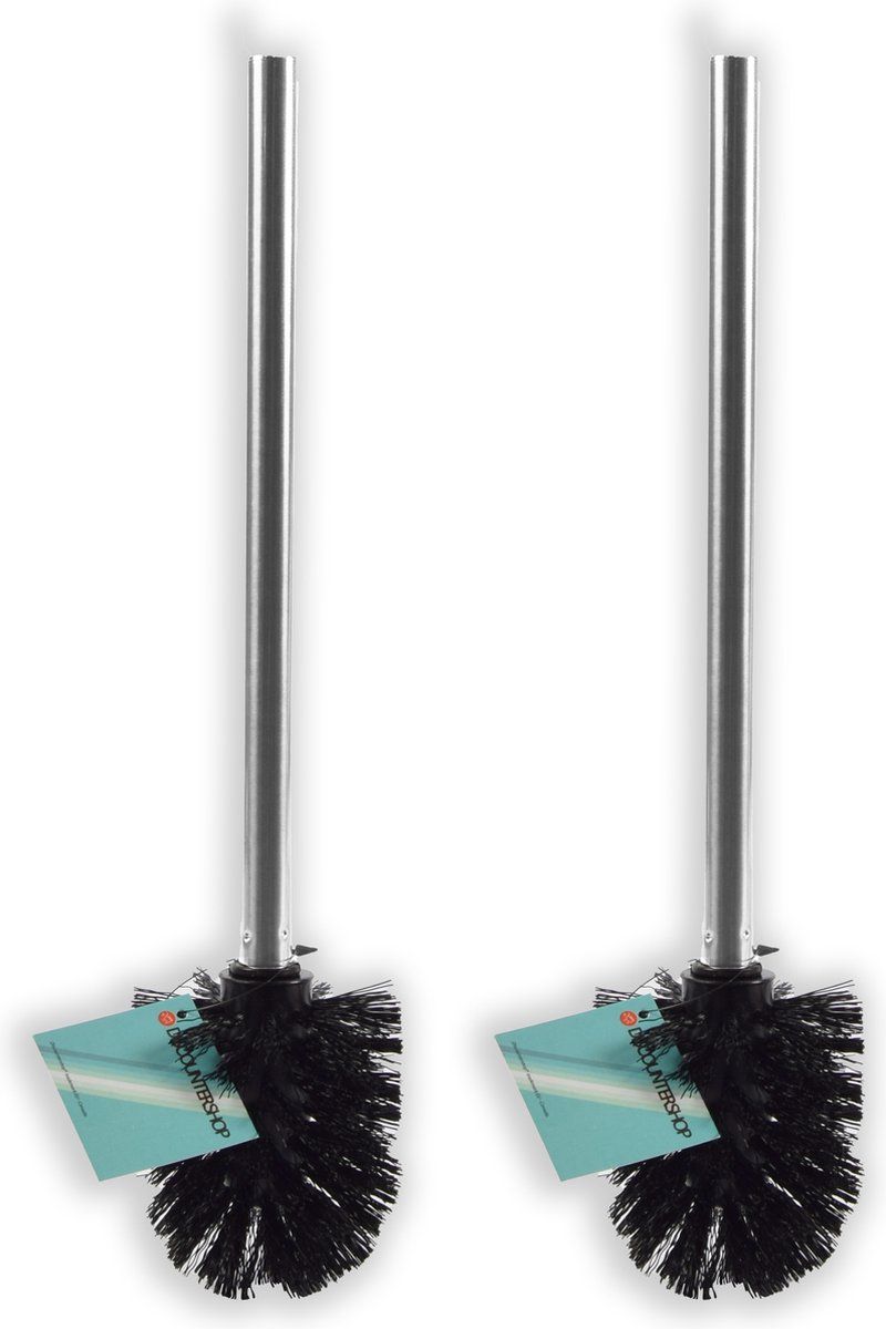 discountershop Universele RVS Toiletborstel 2 stuks | WC-borstel