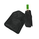 Fackelmann Flessenkoelhoes voor wijn- en champagneflessen, elastisch nylon met universele pasvorm en gelkoeling, geschikt voor de vriezer, 22 x 16 cm, zwart, 1 stuk