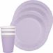 Santex Set de vaisselle pour fêtes/anniversaires - 10x assiettes et gobelets - lilas violet - carton