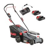 AL-KO Accugrasmaaier 34,6 Li Comfort, 34 cm maaibreedte, centrale maaihoogteverstelling, voor gazons tot 400 m², incl. 2 x 18 V (2,5 Ah) en dubbele oplader