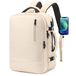 Sac à dos de ville, sac à dos imperméable, cartable avec compartiment pour ordinateur portable, sac à dos cabine pour avion, sac à placer sous le siège (beige)