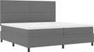 vidaXL Boxspringbed, lichtgrijs en wit, 200 x 200 cm, corduroy stof