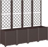 vidaXL Plantenbak met latwerk 160x40x140 cm polypropeen bruin