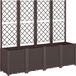 vidaXL Plantenbak met latwerk 160x40x140 cm polypropeen bruin