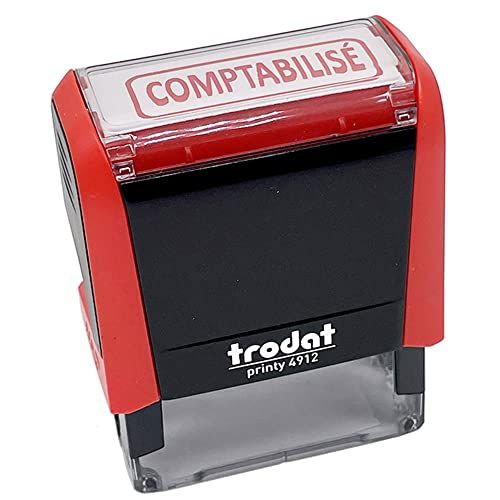 Trodat X-print 4912 navulbare zelfinktende stempel, ACCOUNTED tekst, rode inkt, afdrukformaat 47 x 18 mm