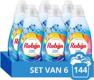 Robijn - Vloeibaar Wasmiddel - Klein & Krachtig - Morgenfris - 6 flessen 144 wasbeurten - Voordeelverpakking