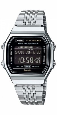 Casio ABL-100WE-1BEF Vintage Collection Unisex Digital Watch with Silver Strap