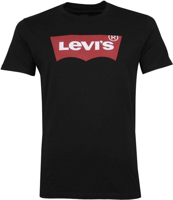 Levi's T-shirt Logo Print Zwart - Maat L - Heren