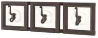 Haku Wandpaneel met 3 kapstokhaken | 58 x 9 x 18 cm | Bruin | Hout; Metaal