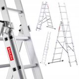 Baulich Aluminium Multifunctionele Vouwladder - 3 secties, 3x7 treden, 150 kg, 423 cm werkhoogte
