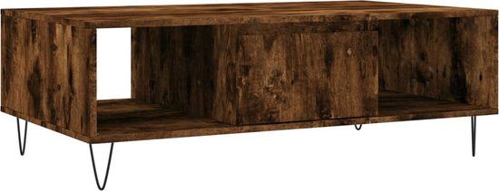 vidaXL Salontafel - 104x60x35 cm - Bewerkt Hout - Gerookt Eikenkleurig