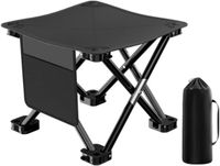 Tabouret de camping pliable - Chaise portable - Noir