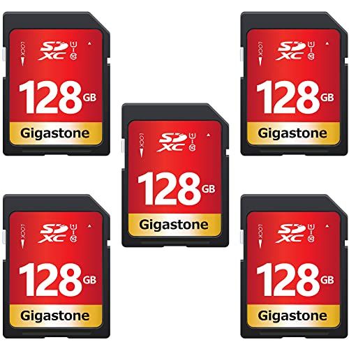 GIGASTONE 128 GB SDXC geheugenkaart 5-pack, UHS-I U1 klasse 10, tot 80 MB/sec.