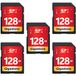 GIGASTONE 128 GB SDXC geheugenkaart 5-pack, UHS-I U1 klasse 10, tot 80 MB/sec.