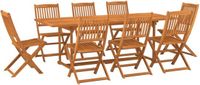 vidaXL 9-delige tuinset, 220x90x75 cm, massief acaciahout