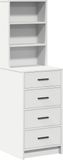 vidaXL Highboard Wit 40 x 41 x 135 cm Bewerkt Hout