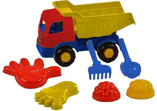 Polesie Strandset Met Kiepwagen 7-delig Blauw/geel/rood