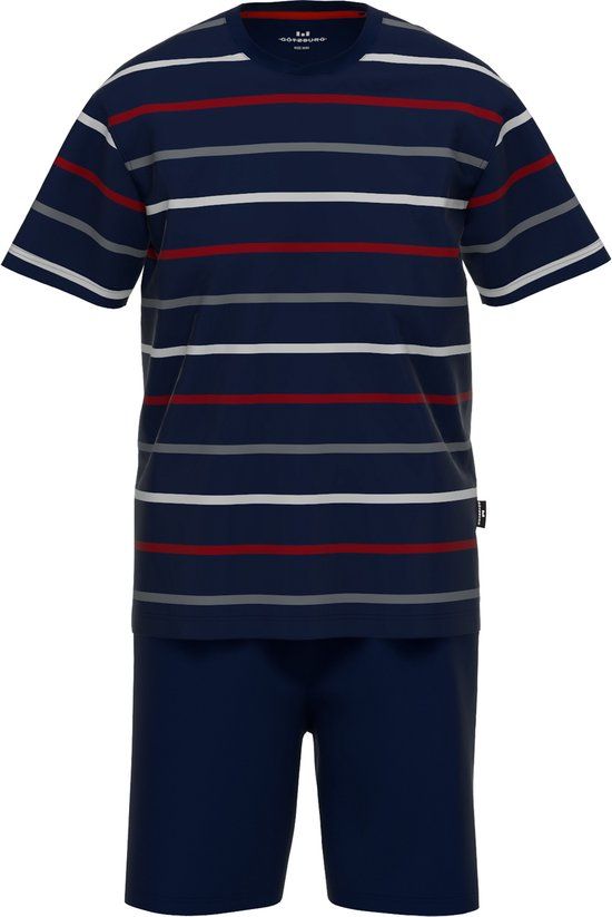 Götzburg Gotzburg Heren Shortama O-hals Donkerblauw Gestreept XXL
