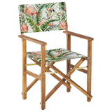 Beliani CINE - Tuinstoel set van 2 - Groen/Hout/Flamingo