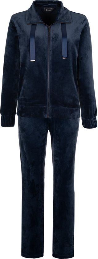 Pastunette Premium Huispak - Velours - Donkerblauw - Rits - Maat 42