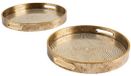 Atmosphera Dienblad/kaarsenplateau - set van 2x stuks - goud - polyurethaan - D31 en D35 cm - rond