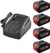 OEM Reservebatterij, 8000 mAh capaciteit, compatibel met diverse modellen elektrisch gereedschap, 4 batterijen en 1 oplader