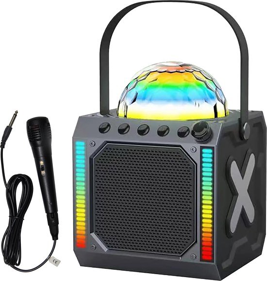 Denver Karaoke Set Kinderen & Volwassenen - Discolichten - Bluetooth - Incl. Microfoon - Speaker Party Box - Partybox - BTM618