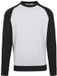 Build Your Brand - Raglan Crewneck Sweater - Heather Grey/Black maat S