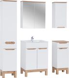 COMAD Cintra Complete badkamerset met wastafelmeubel 60 cm + 4 elementen - Wit