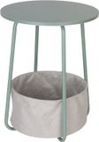 Merkloos Relaxdays Ronde Bijzettafel met Mand - Ø 40 cm - Mintgroen