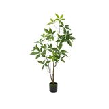 Zstar Grote kunstmatige zilveren boom in pot met realistische bladtakken - Moderne decoratie - Voor kantoor, thuis, binnen en buiten - 120 cm