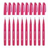 Pentel Arts Brush Sign Pen SES15C-B2X Penseelstift, Framboosrood, 10 Stuk