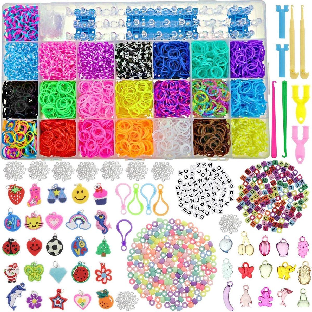 Behave Behave® 6460 delig Loombandjes Starterspakket met Eco Friendly Latexvrije Loom Elastiekjes
