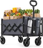 SONGMICS Opvouwbare bolderkar met handvat - 67x42 cm - maximale belasting 180 kg - grijs