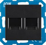 ION Industries UTP aansluitdoos 2-voudig met centraalplaat - V1/J1 mat zwart (13.300.016)